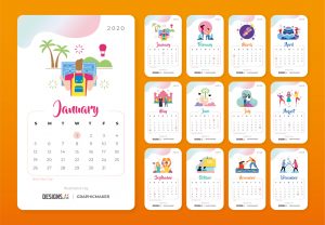 Designs.ai Graphicmaker Free Printable 2020 Calendar 