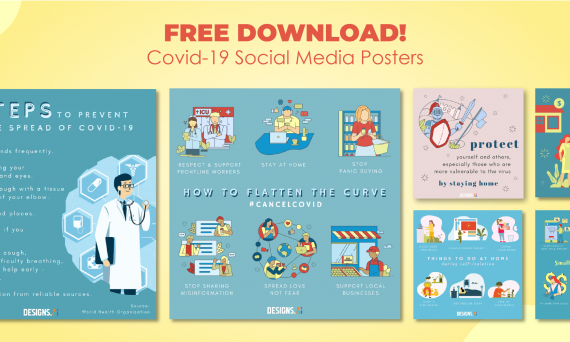 Designs.ai freebie covid-19 social media posters