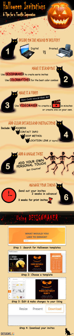 Designs.ai Tips For Halloween Invitations - Infographics
