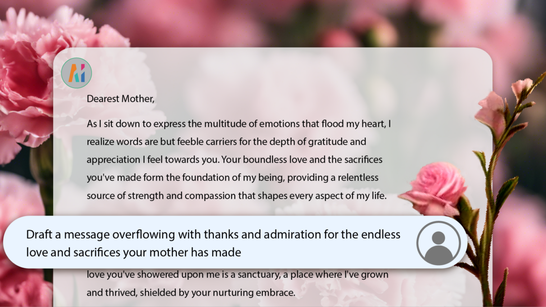 Gratitude and Appreciation AI Mother's Day message